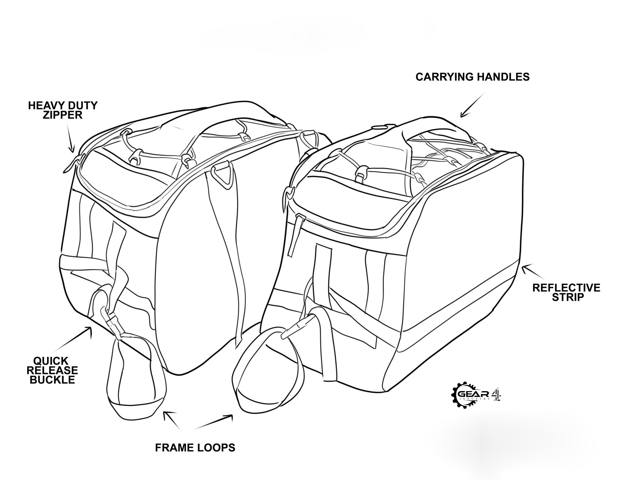 Line view saddle bag